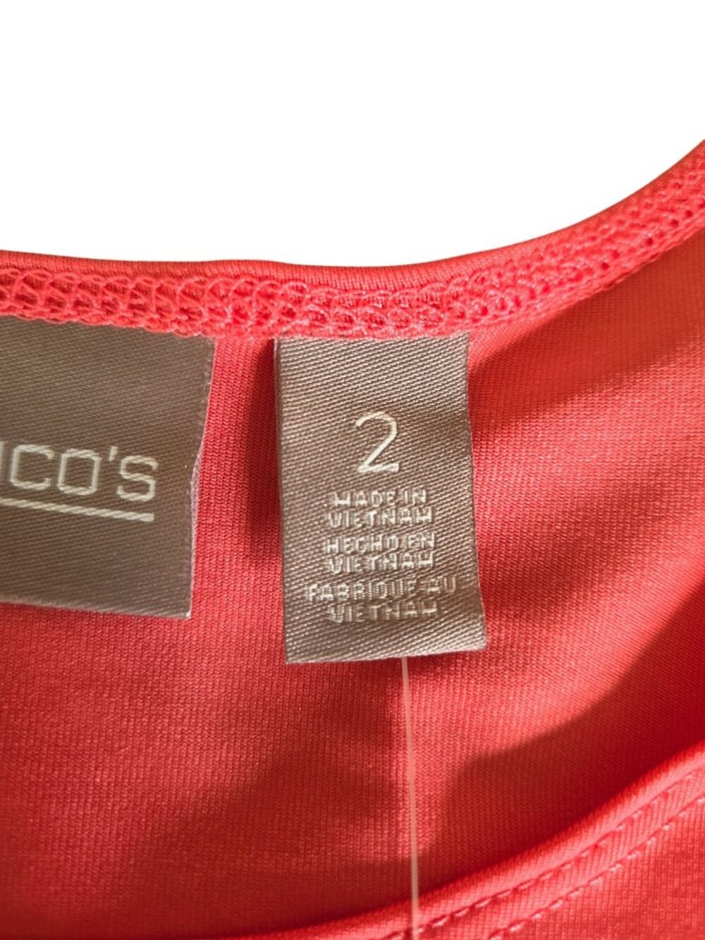 Chico's Microfeel Timeless Stank Basic Knit Caribbean Coral Women Size 2 NEW - Picture 3 of 11